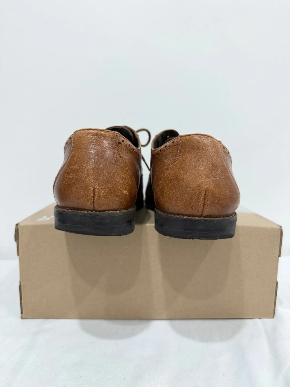 Used W/O Box! Men's Stacy Adams Leather Brown Tan Derby Dress Shoes Size 11
